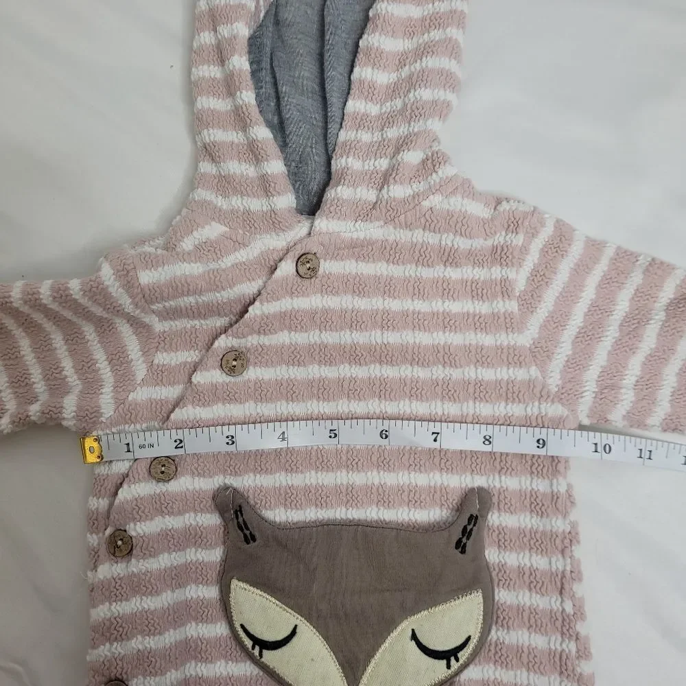 KISS THE LITTLE TROJAN bunny ear striped one‎ piece outfit 3-6 months